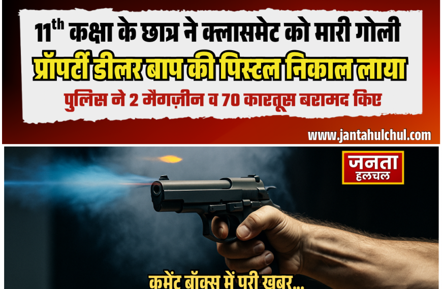 11th कक्षा के छात्र ने क्लासमेट को मारी गोली, प्रॉपर्टी&hellip;