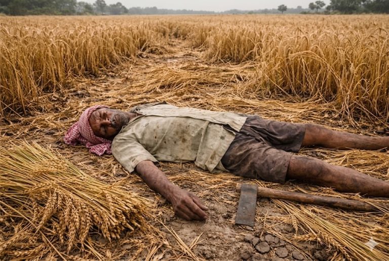 बेमौसम बारिश से फसले बर्बाद: किसान ने सदमे में तोड़ा दम, भाकियू ने की बड़ी मांग