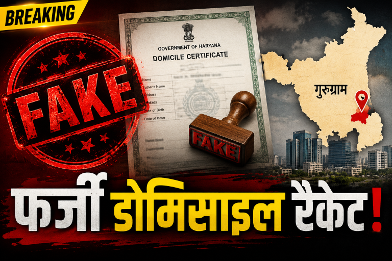 गुरुग्राम में फर्जी डोमिसाइल सर्टिफिकेट रैकेट का खुलासा, दूसरे राज्यों के लोगों को बनाया जा रहा हरियाणा का निवासी